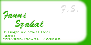 fanni szakal business card