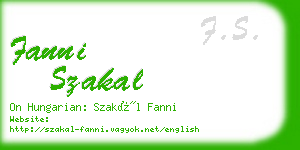 fanni szakal business card